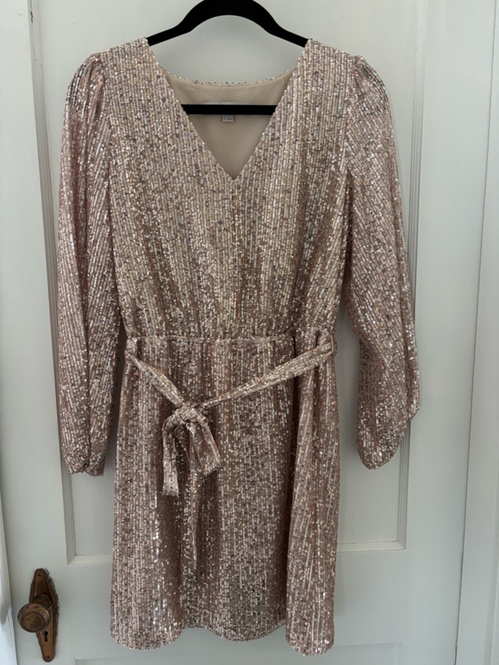 Rose gold sequined dress from Loft